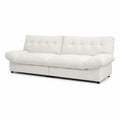 3-osobowa Sofa z Tkaniny Bouclé Biała 220x95x85 cm