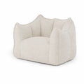 Fotel z tkaniny bouclé 90x80x75 cm Kremowy