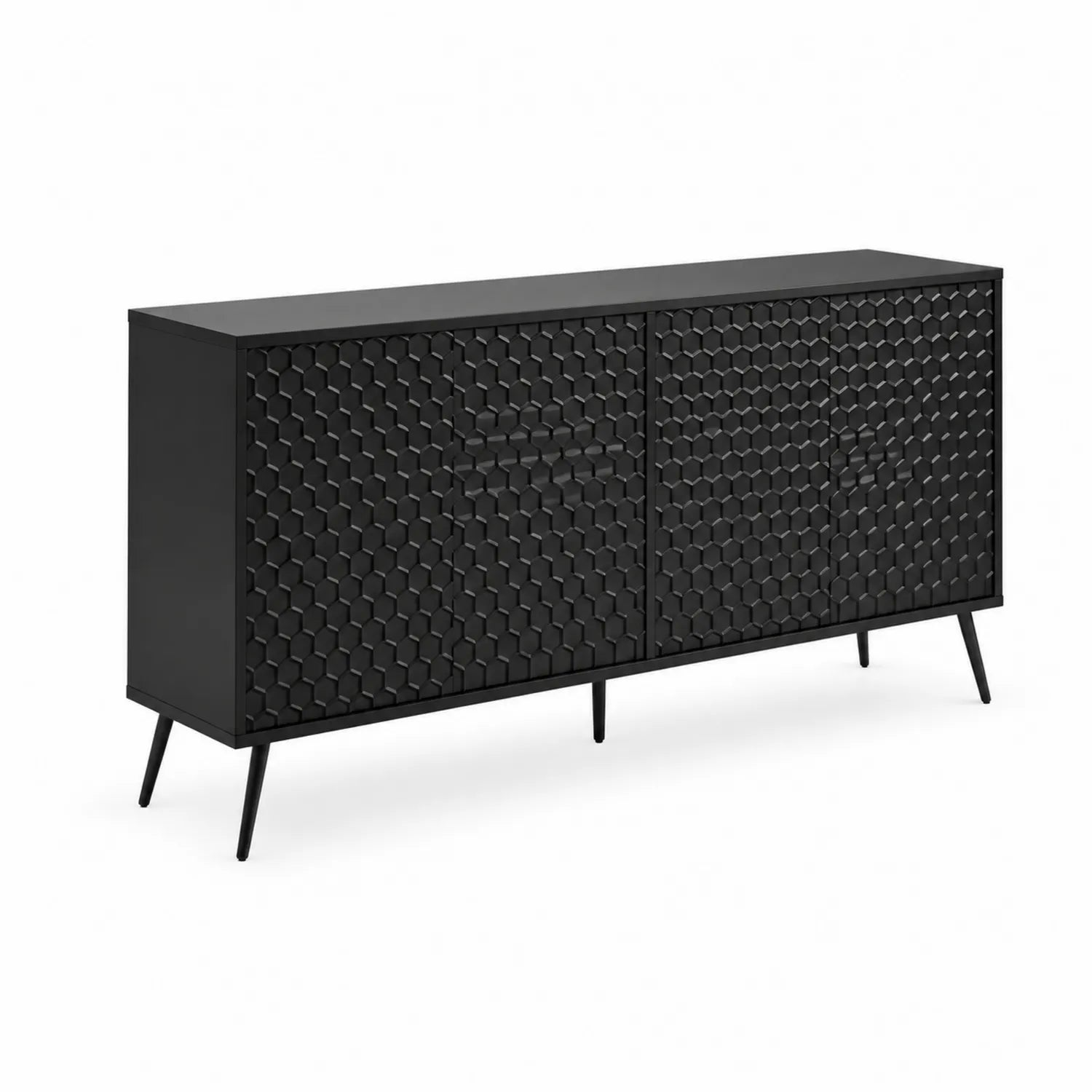 Bufet z sześciokątnym wzorem MDF i metalu 160x40x80 cm