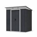 Schowek ogrodowy metalowy stalowy 124x213x185 cm Antracyt