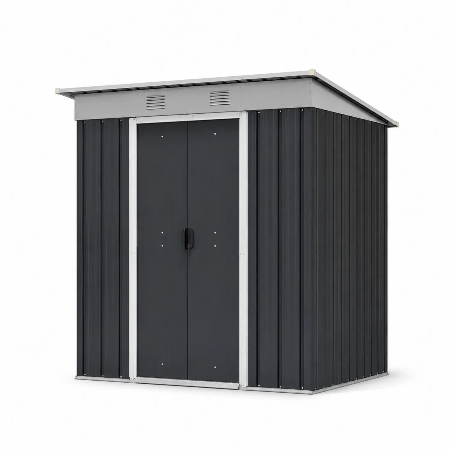 Schowek ogrodowy metalowy stalowy 124x213x185 cm Antracyt