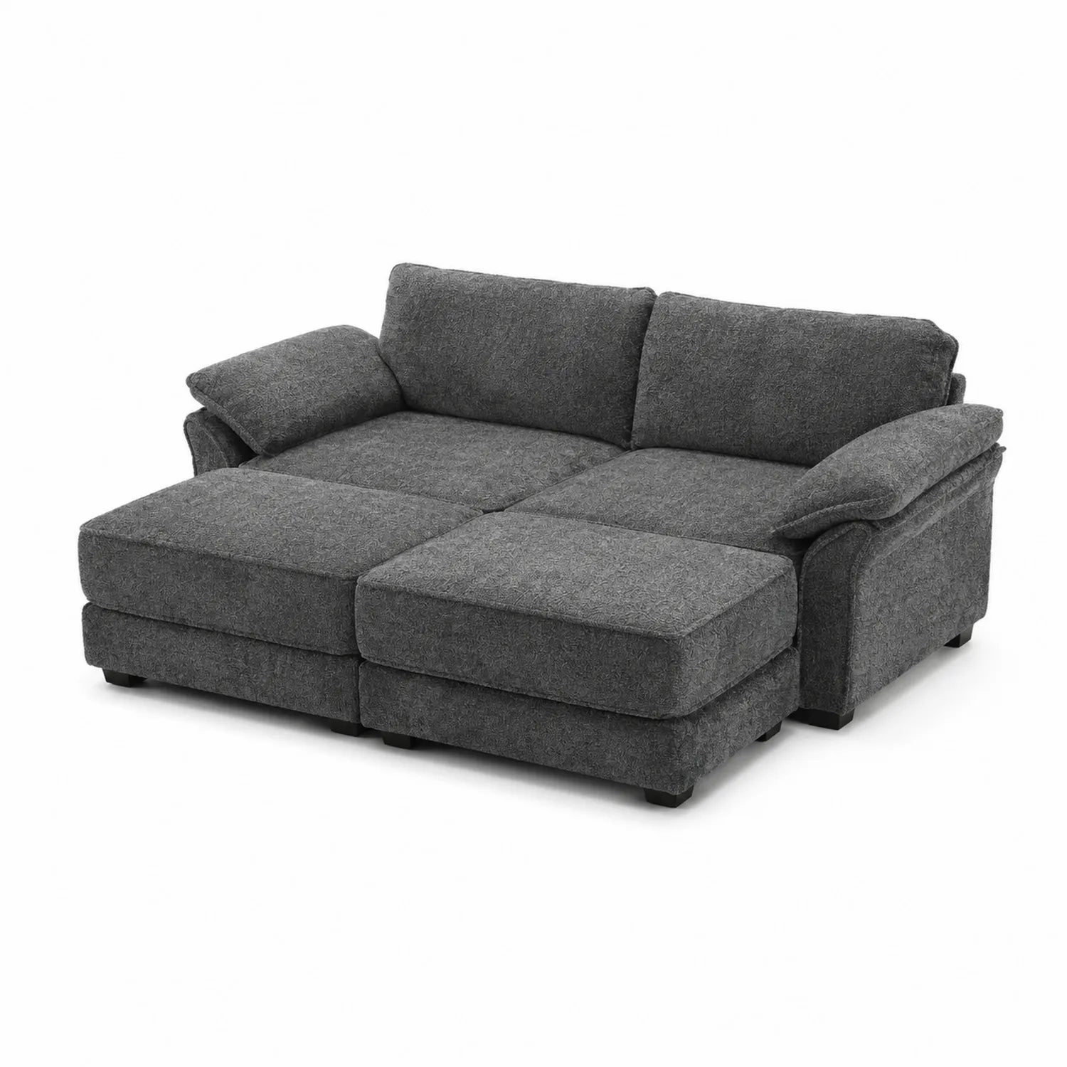 Sofa narożna 2-częściowa z tkaniny szarej
