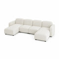 Sofa narożna modułowa z tkaniny beżowa 300 cm