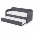 Sofa rozkładana z funkcją spania 200x90x85 cm aksamit szary