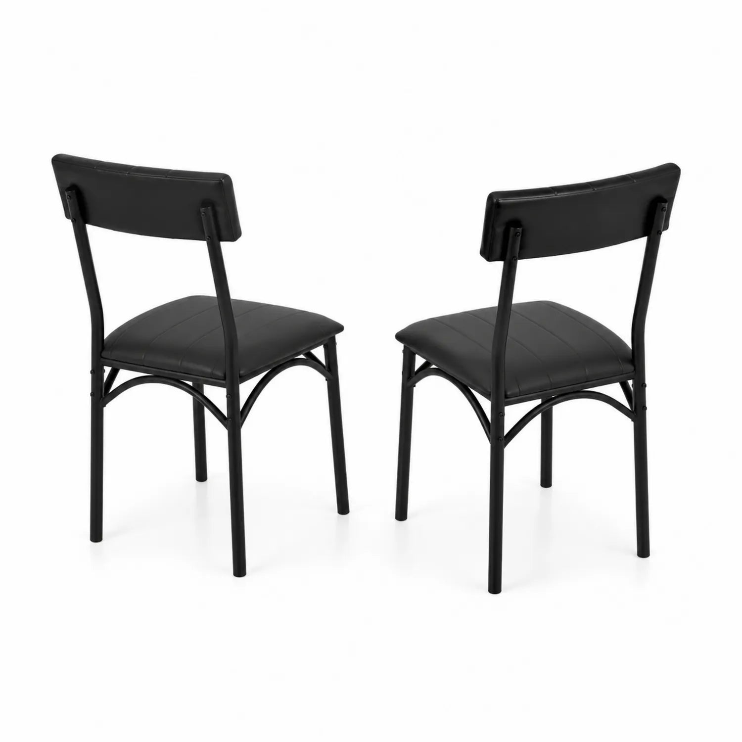 Zestaw 2 Czarnych Krzeseł Metalowych