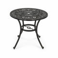 Okrągły stół ogrodowy z metalu 90 cm Czarny