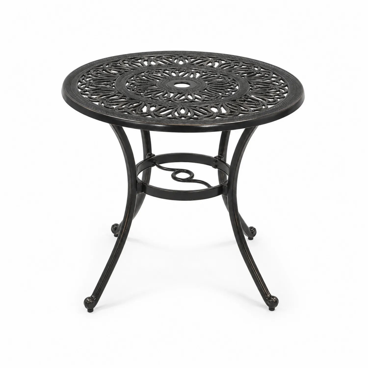Okrągły stół ogrodowy z metalu 90 cm Czarny