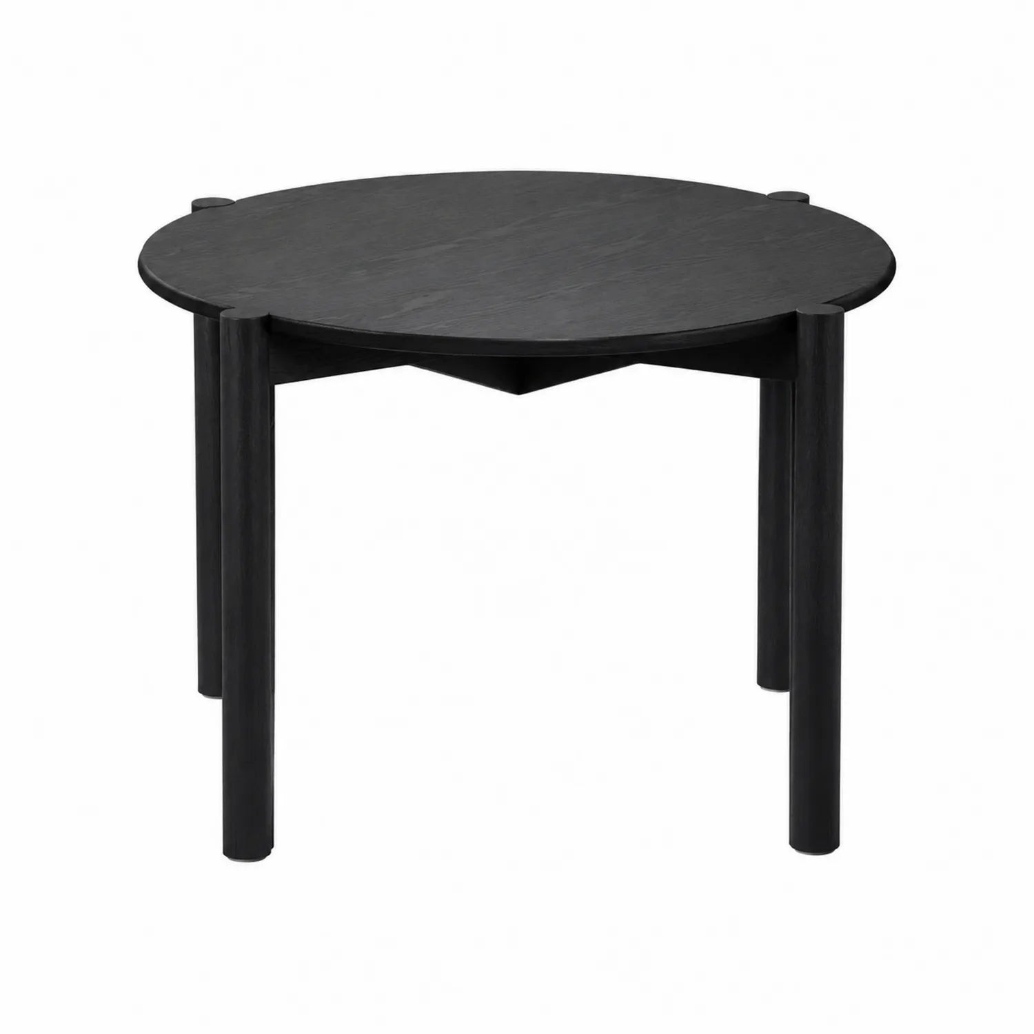 Okrągły stół jadalniany 120 cm czarny drewno dębowe