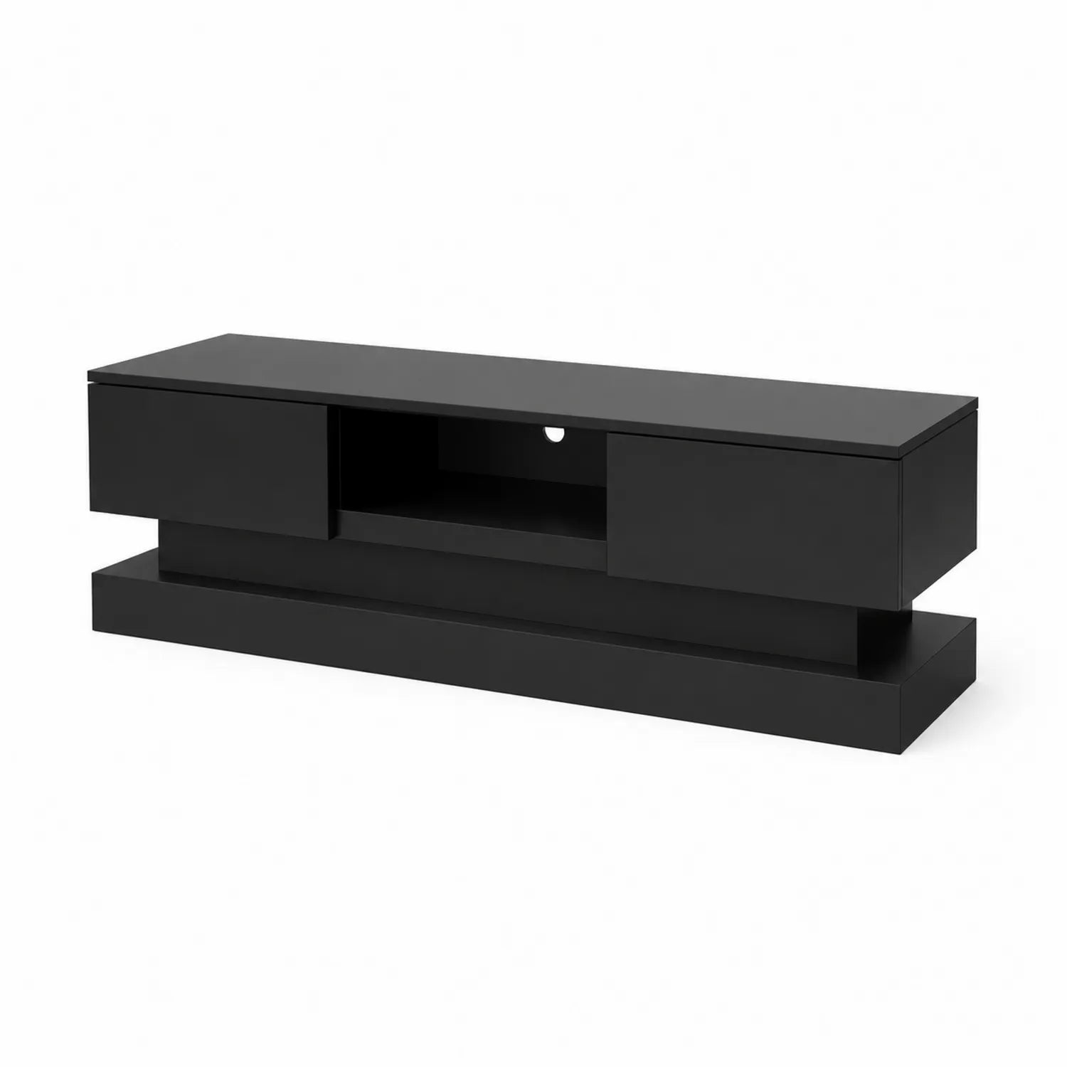 Szafka RTV z płyty laminowanej czarna 150x40x50 cm