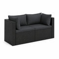 Sofa ogrodowa z technorattanu czarna 126x70x79 cm