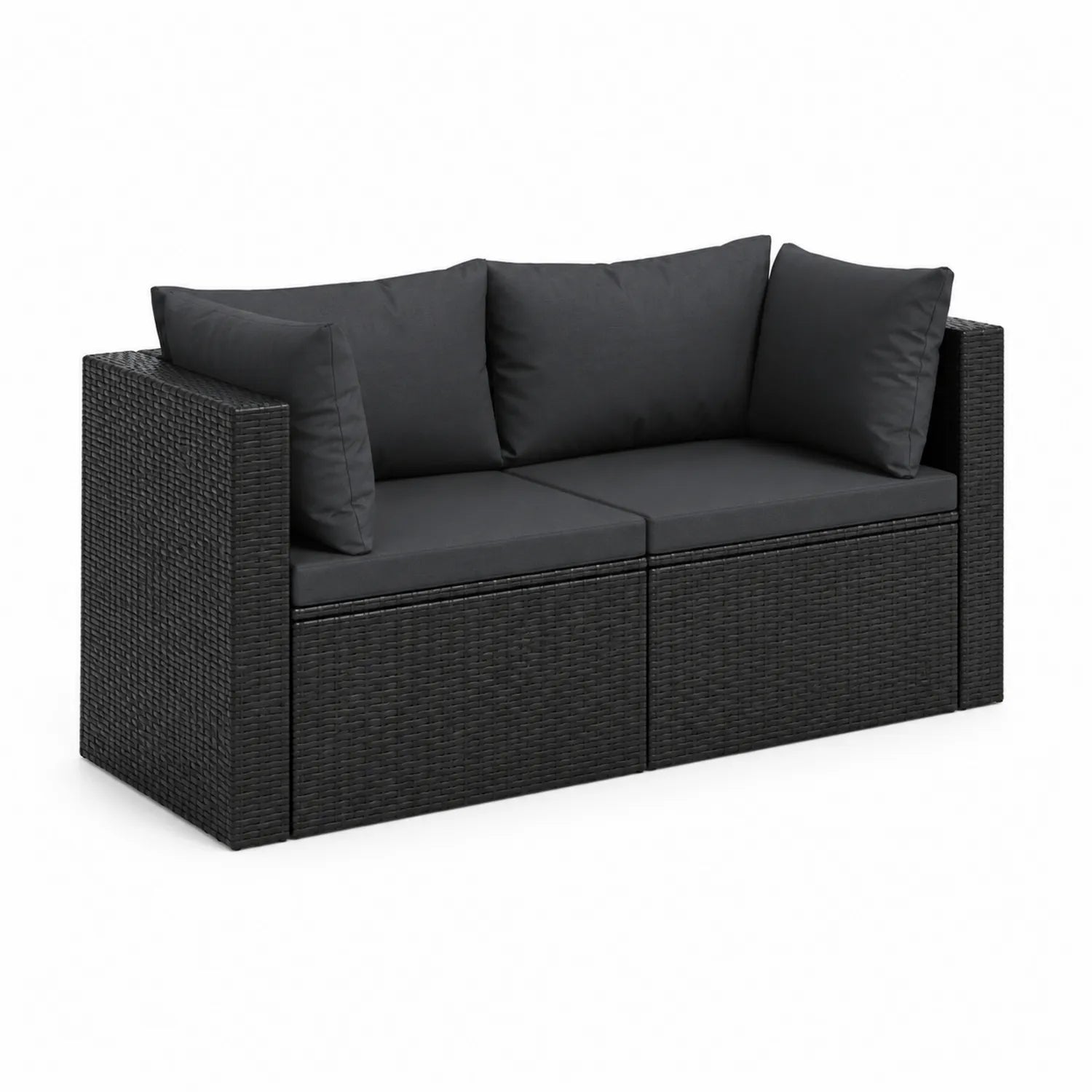 Sofa ogrodowa z technorattanu czarna 126x70x79 cm