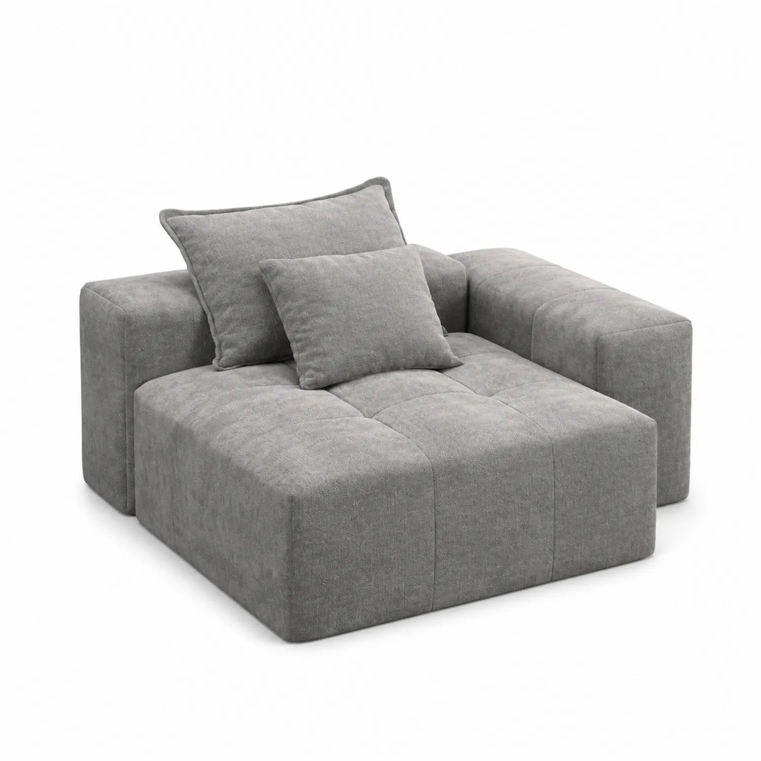Sofa modułowa 150x150 cm tkanina tapicerska szara