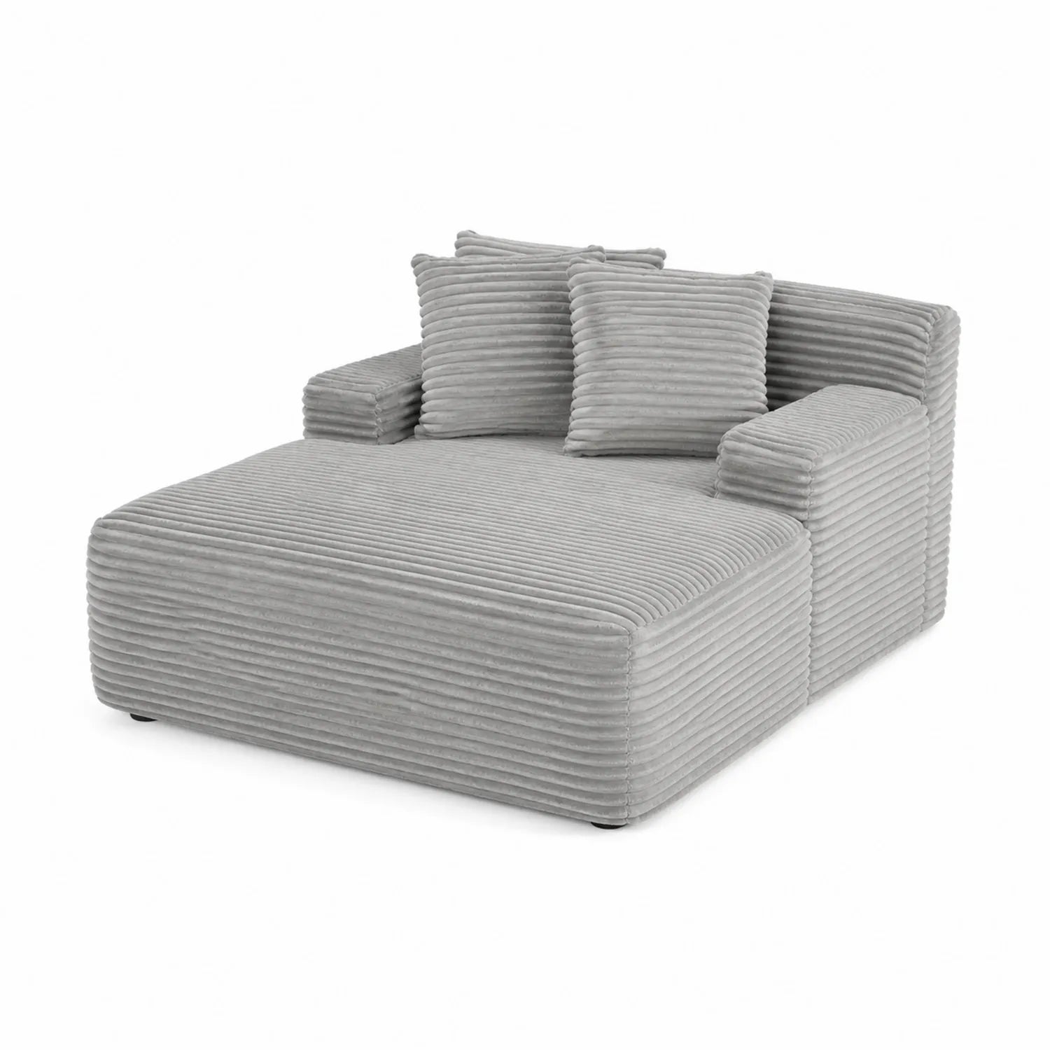 Sofa z Sztruksowego Weluru z Poduszkami Szara 200x160 cm