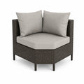 Rattanowa narożna sofa z poduszkami, stalowa rama