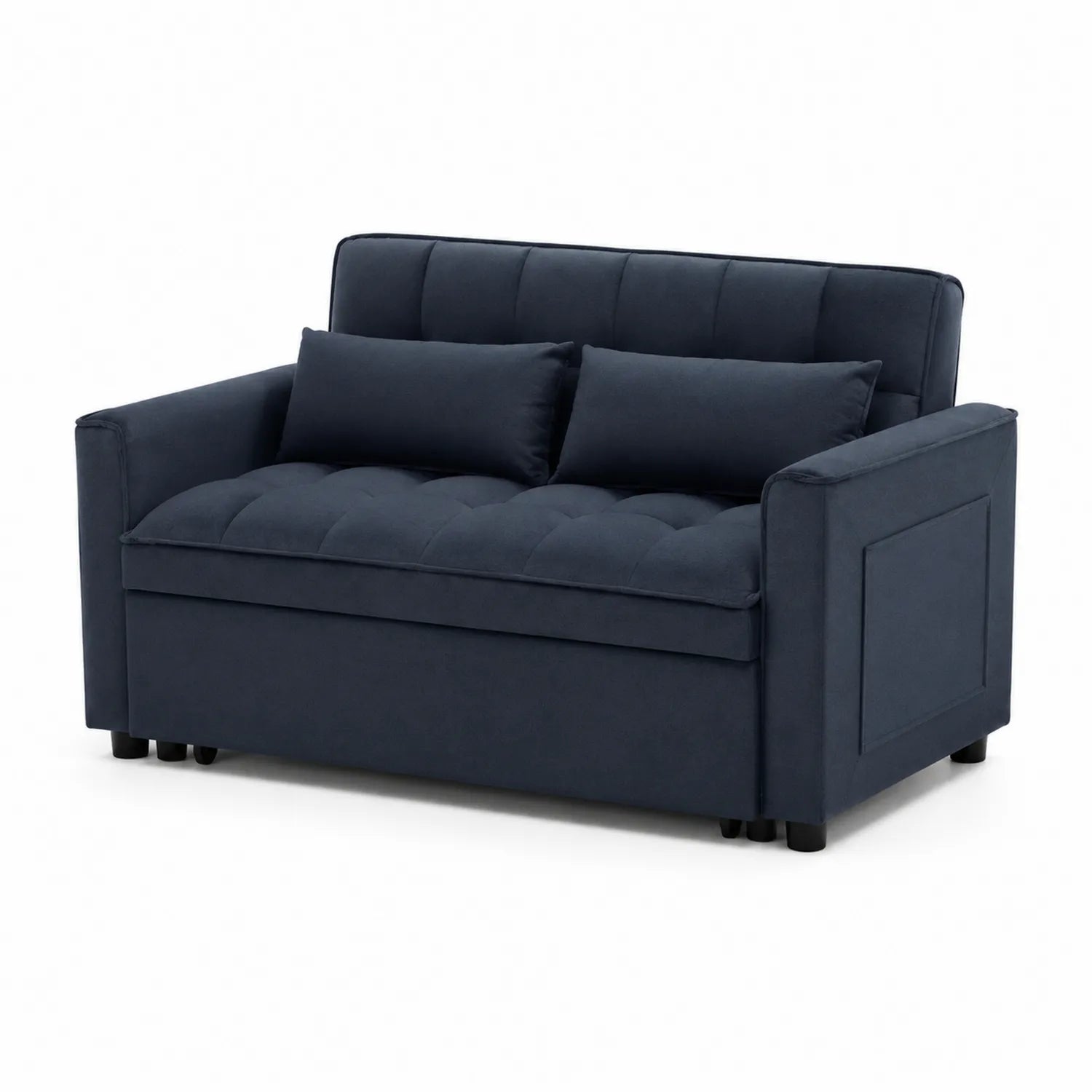 Dwuosobowa sofa z tkaniny granatowej